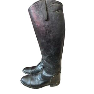 Vintage Womens Field Boots Black Size 8 Equestrian, Black Leather Riding Boots